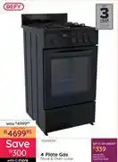 Bradlows Defy 4 Plate Gas Stove & Oven DGS568 10290530 offer