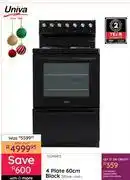 Bradlows Univa 4 Plate 60cm Black Stove U116B-1 10296413 offer