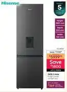 Bradlows Hisense 263L Inox Fridge Freezer H370BIT-WD 10278367 offer