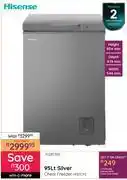 Bradlows Hisense 95L Silver Chest Freezer H125CFS 10285356 offer