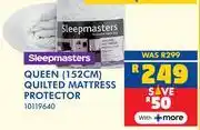 Russells Sleepmasters Queen 152cm Quilted Mattress Protector 10119640 offer