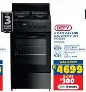 Russells Defy 4 Plate Gas & Gas Oven Stove DGS568 10290530 offer