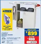 Russells Compact Ironing Board 10302472 Plus Free Defy Steam Iron 10112288 offer