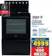 Russells Univa 4 Plate 600 Electronic Stove U116B-1 10296413 offer