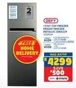 Russells Defy 157L Top Freezer/Fridge Metallic DAD239 10129269 offer