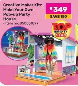 Game Barbie Creative Maker Kitz Make Your Own Pop-up Party House offer