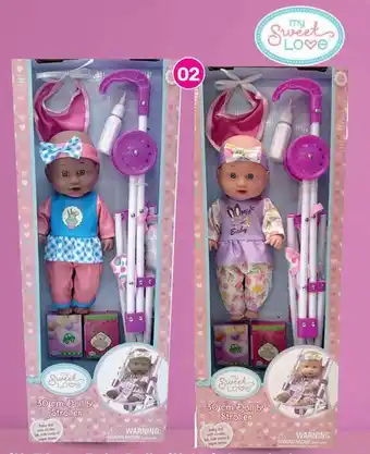 Game 30 cm Doll & Stroller Ethnic Pink OR Blue offer