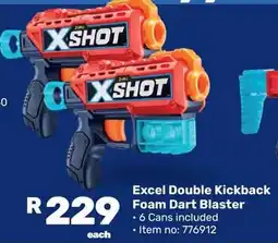 Game Excel Double Kickback Foam Dart Blaster offer