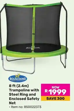 Game Bounceking 8 ft Trampoline with Steel Ring and Enclosed Safety Net offer