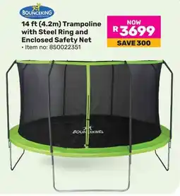 Game Bounceking 14 ft Trampoline with Steel Ring and Enclosed Safety Net offer