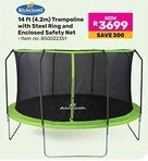 Game Bounceking 14 ft Trampoline with Steel Ring and Enclosed Safety Net offer