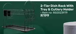 Game Mainstays 2-Tier Dish Rack With Tray & Cutlery Holder offer