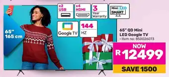 Game TCL 65" QD Mini LED Google TV offer