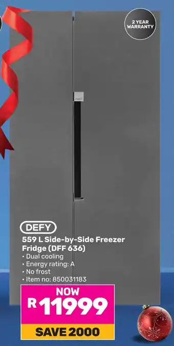 Game DEFY Side-by-Side Freezer Fridge offer