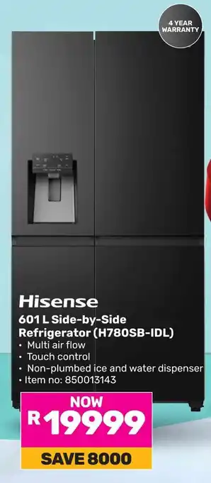 Game Hisense Side-by-Side Refrigerator offer