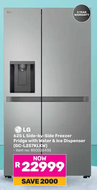 Game LG Side-by-Side Freezer Fridge with Water & Ice Dispenser offer