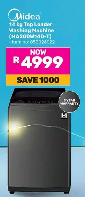 Game Midea Top Loader Washing Machine offer