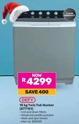 Game DEFY Twin Tub Washer offer