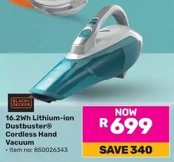 Game Black + Decker 16.2Wh Lithium-ion Dustbuster Vacuum offer