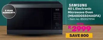 Game SAMSUNG Electronic Microwave Oven offer