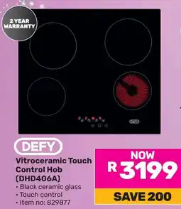 Game DEFY Vitroceramic Touch Control Hob offer