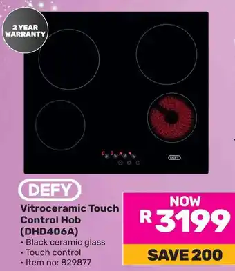 Game DEFY Vitroceramic Touch Control Hob offer