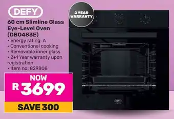 Game DEFY Slimline Glass Eye-Level Oven offer