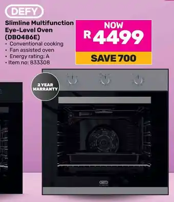 Game DEFY Slimline Multifunction Eye-Level Oven offer