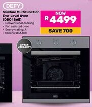 Game DEFY Slimline Multifunction Eye-Level Oven offer