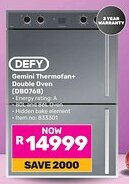 Game DEFY Gemini Thermofan+ Double Oven offer