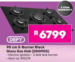 Game DEFY 5-Burner Black Glass Gas Hob offer