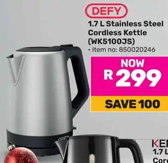Game DEFY Stainless Steel Cordless Kettle offer