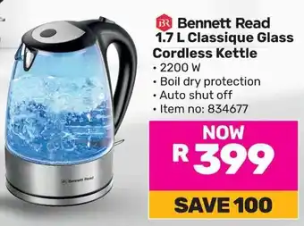 Game Bennett Read Classique Glass Cordless Kettle offer