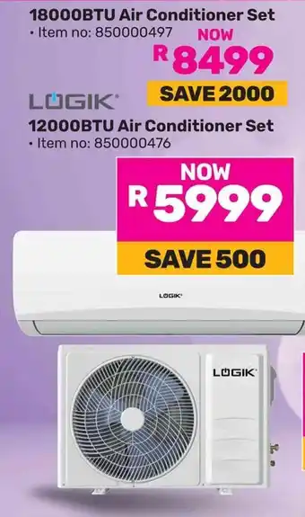 Game LOGIK 12000BTU Air Conditioner Set offer