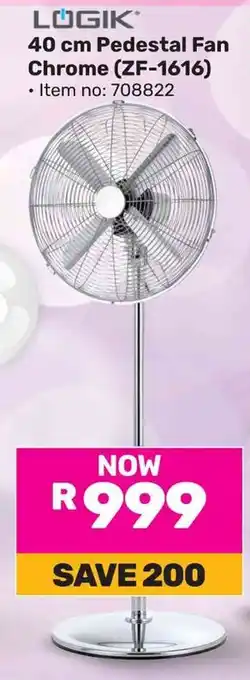 Game LOGIK Pedestal Fan Chrome offer