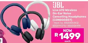 Game JBL Live 670 Wireless On-Ear Noise Cancelling Headphones offer