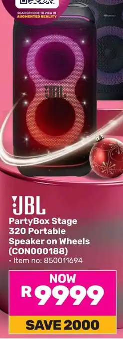 Game JBL PartyBox Stage 320 Portable Speaker on Wheels offer