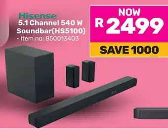 Game Hisense 5.1 Channel 540 W Soundbar offer