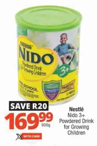 Checkers Nestlé Nido 3+ Powdered Drink for Growing Children offer