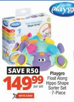 Checkers Playgro Float Along Hippo Shape Sorter Set offer