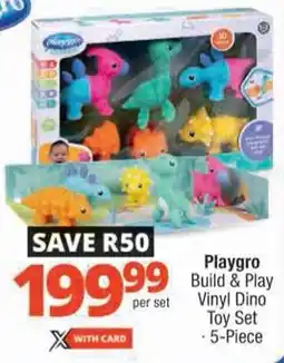 Checkers Playgro Build & Play Vinyl Dino Toy Set offer