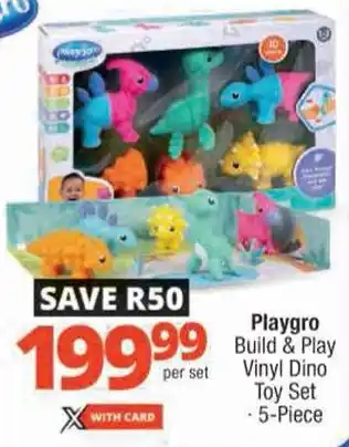Checkers Playgro Build & Play Vinyl Dino Toy Set offer
