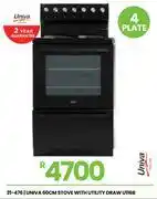 Fair Price Univa 60cm Stove With Utility Draw U116B 21-476 offer