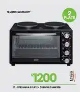 Fair Price Univa 2 Plate Stove + Oven 30L UMK30B 21-576 offer