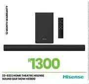 Fair Price Hisense 140W Home Theatre Soundbar HS1800 23-822 offer