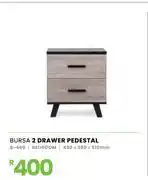 Fair Price Bursa 2 Drawer Pedestal 450 x 360 x 510mm 8-460 offer