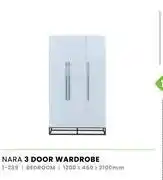 Fair Price Nara 3 Door Wardrobe 1200 x 450 x 2100mm 1-285 offer