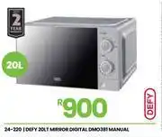 Fair Price Defy 20Ltr Manual Mirror Digital Microwave DMO381 24-220 offer