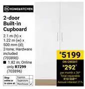 Builders Warehouse Home & Kitchen 2 Door Built In Cupboard 2.1m (h) x 1.22m (w) x 500mm (d) 703890 offer