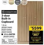 Builders Warehouse Home & Kitchen 3 Door Built In Cupboard 1.8m (850013449,850013498,850013503) offer
